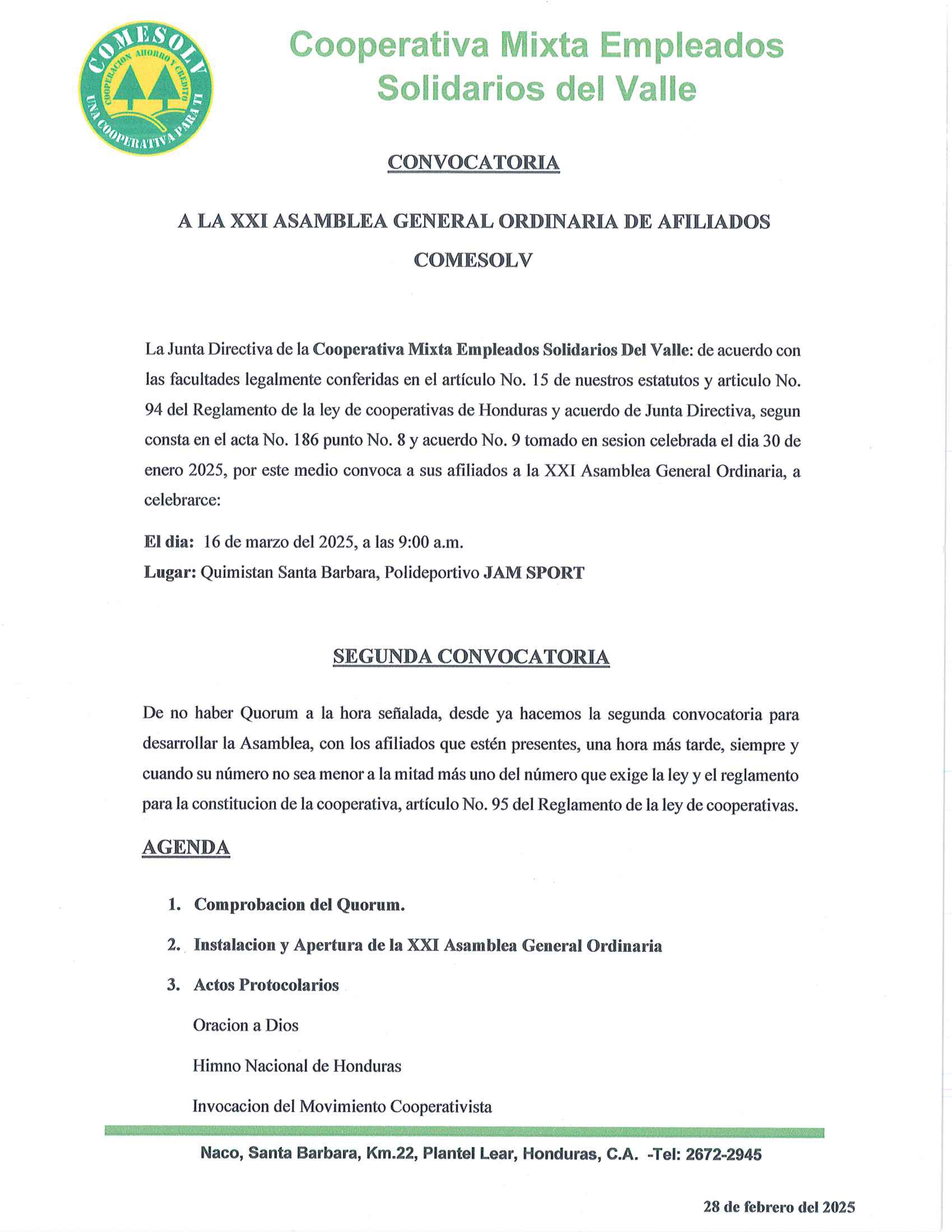 Convocatoria Página 1